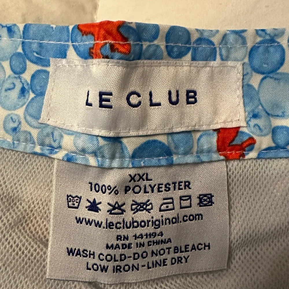 Le Club Sile Bay Blue and Red Patterned Men's Swim Trunks - NWT - Size XXL